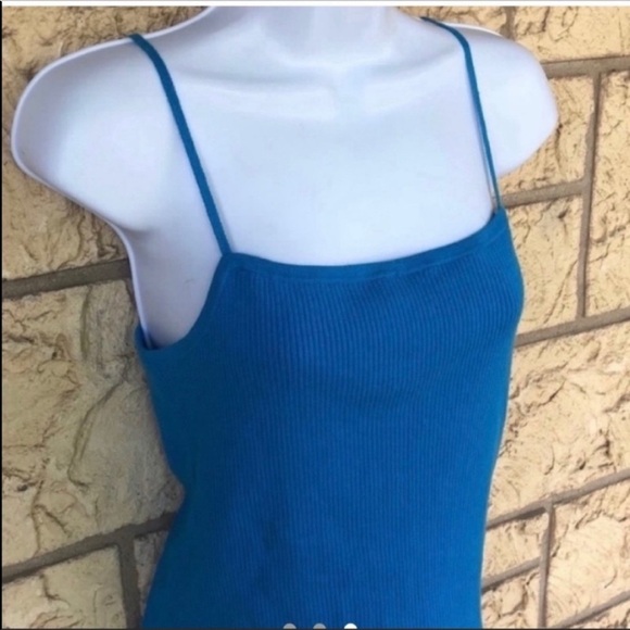BP Blue spaghetti strap Tank Top Comfy Stretch New NWT Y2K 90’s Beach Vacation - Picture 3 of 9